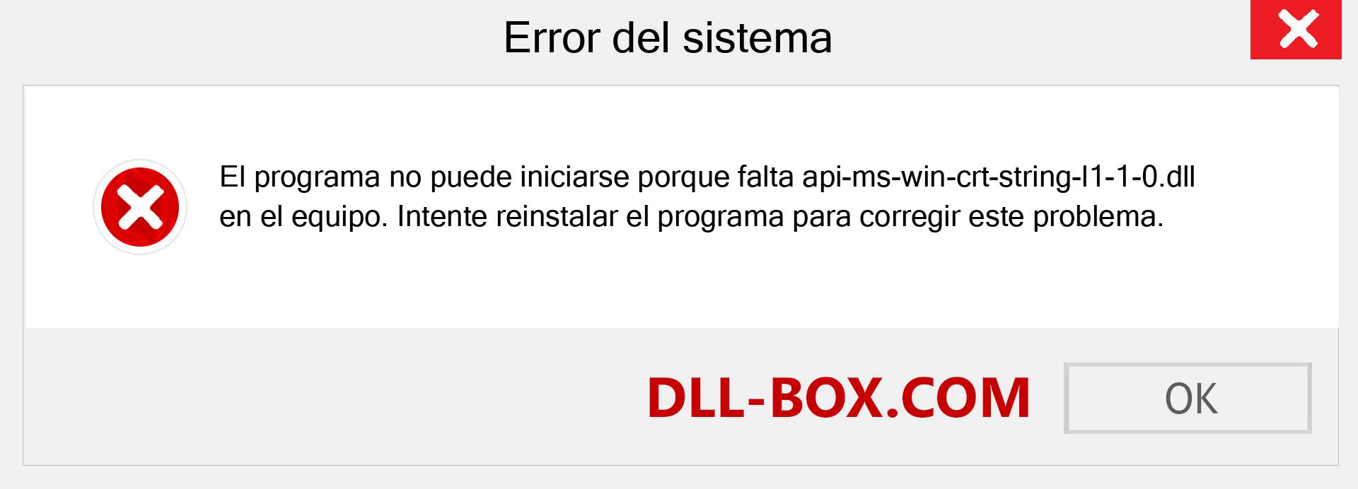 ¿Falta el archivo api-ms-win-crt-string-l1-1-0.dll ?. Descargar para Windows 7, 8, 10 - Corregir api-ms-win-crt-string-l1-1-0 dll Missing Error en Windows, fotos, imágenes