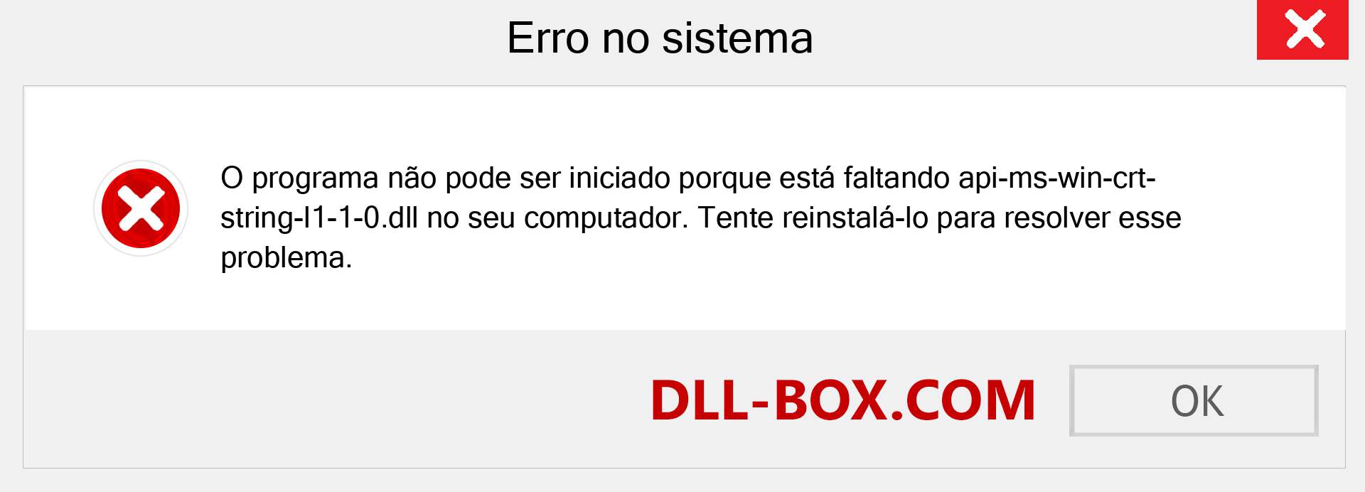 Arquivo api-ms-win-crt-string-l1-1-0.dll ausente ?. Download para Windows 7, 8, 10 - Correção de erro ausente api-ms-win-crt-string-l1-1-0 dll no Windows, fotos, imagens